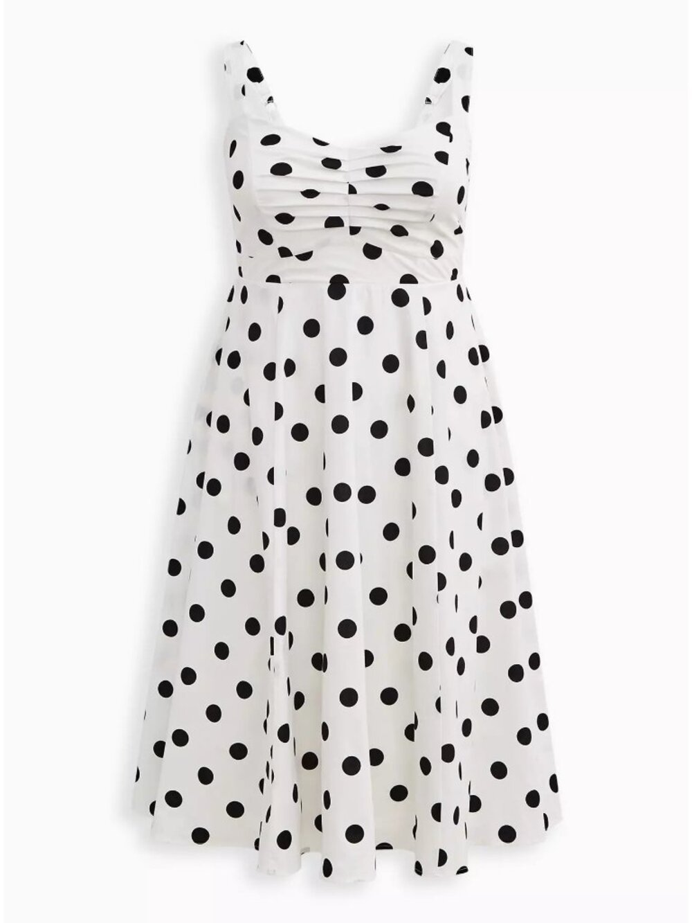 TORRID Polka Dot MIDI POPLIN FIT & FLARE DRESS